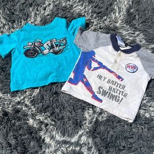 Two boys play shirts. Good condition. Size 12M